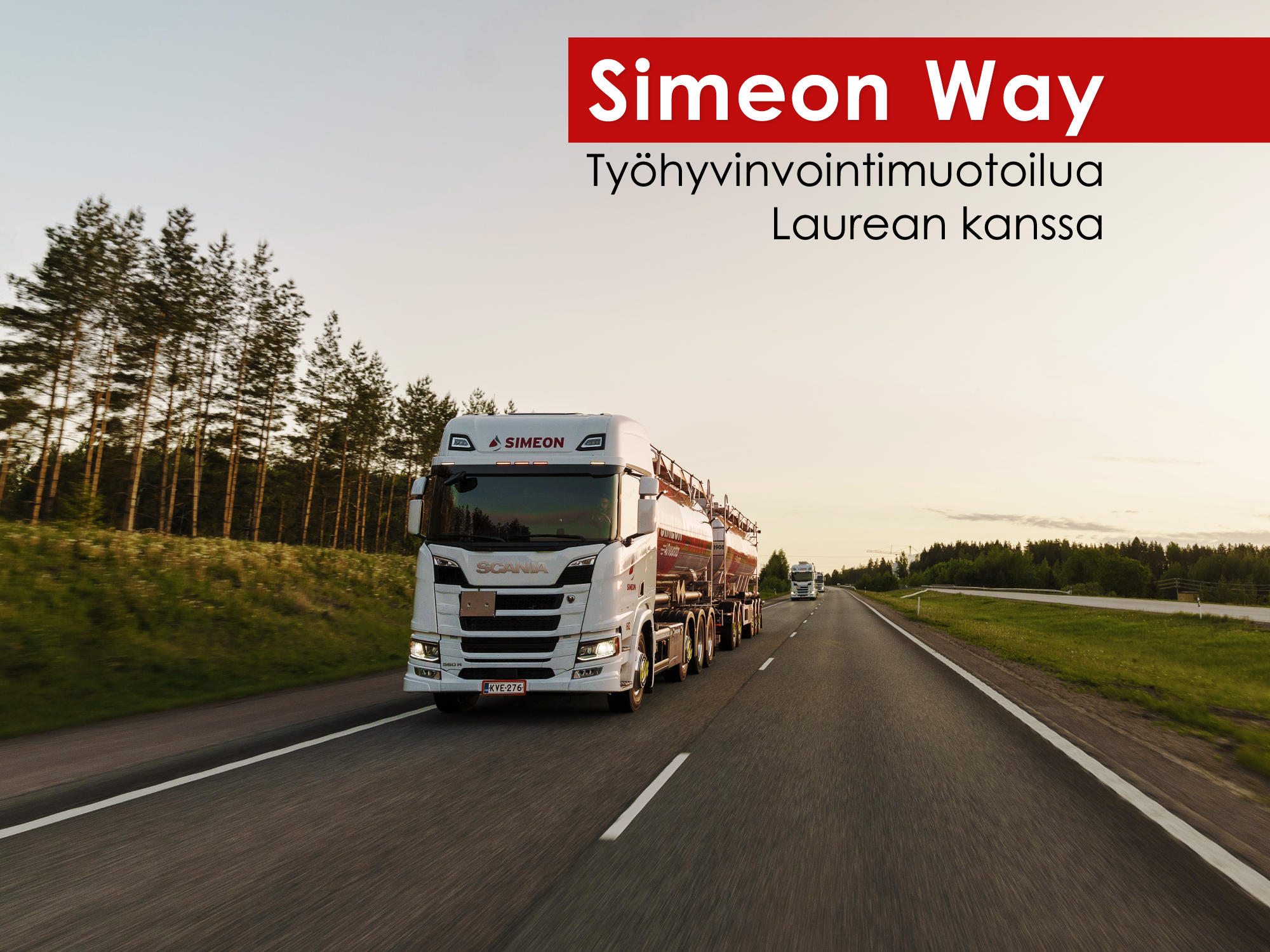 Simeon säiliöauto ajaa moottoritiellä